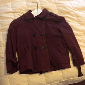 Maroon military style jacket